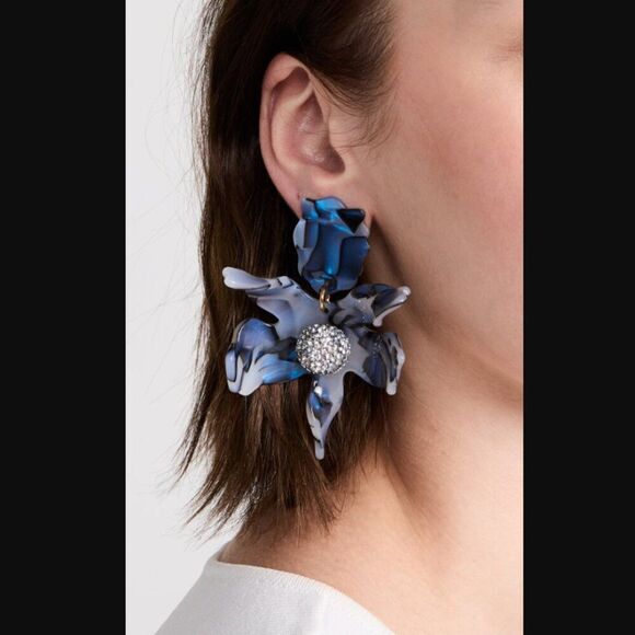 Brand New. $198 Lele Sadoughi Crystal Lily Earrings